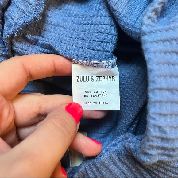 Zulu & Zephyr blue ribbed shorts size 2 - Picture 5 of 5